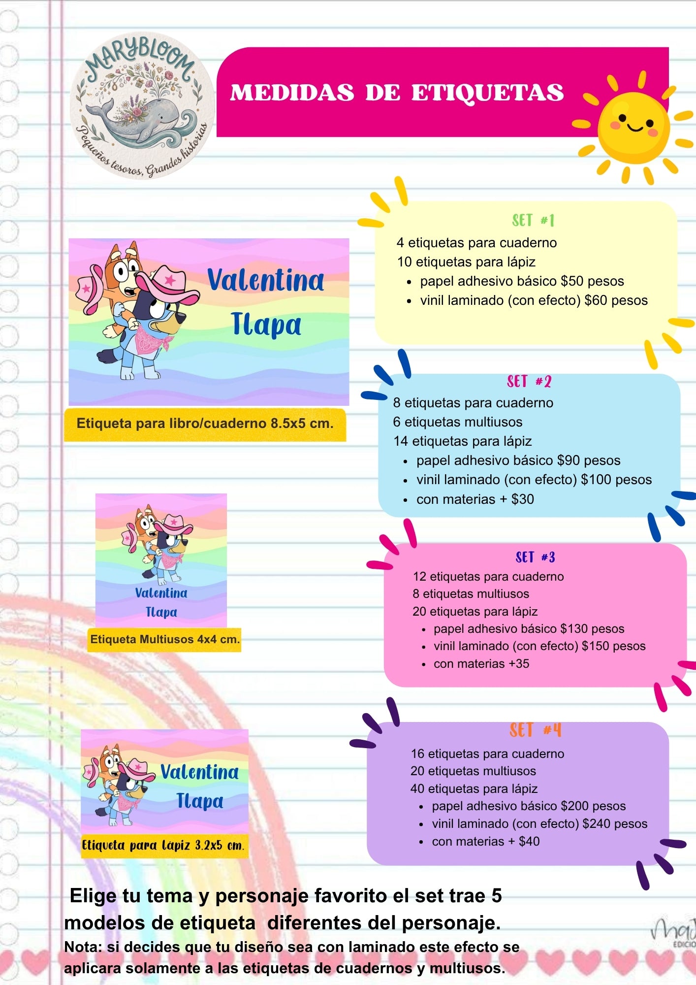 Etiquetas Escolares Personalizadas