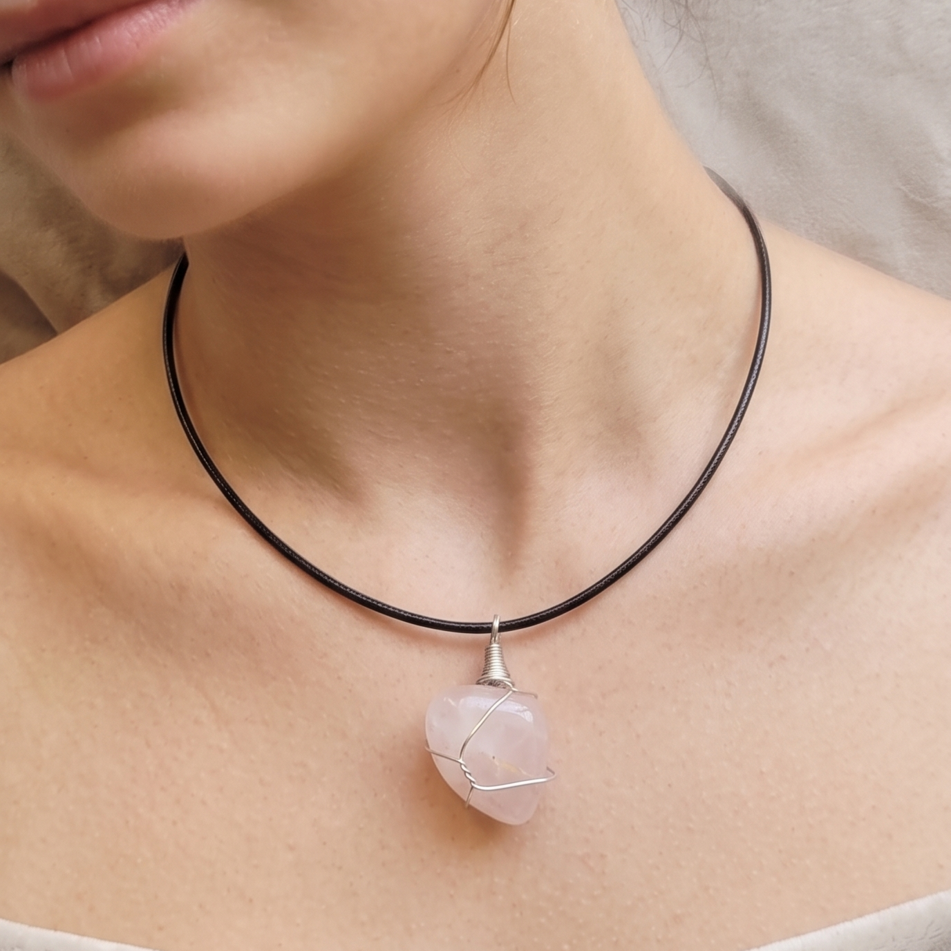 Collar Cuarzo Rosa
