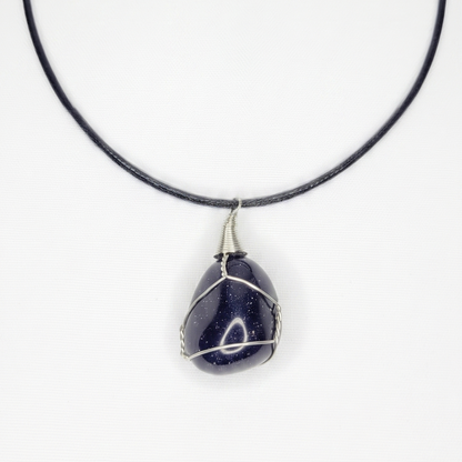 Collar Piedra Lluvia de Estrellas Azul