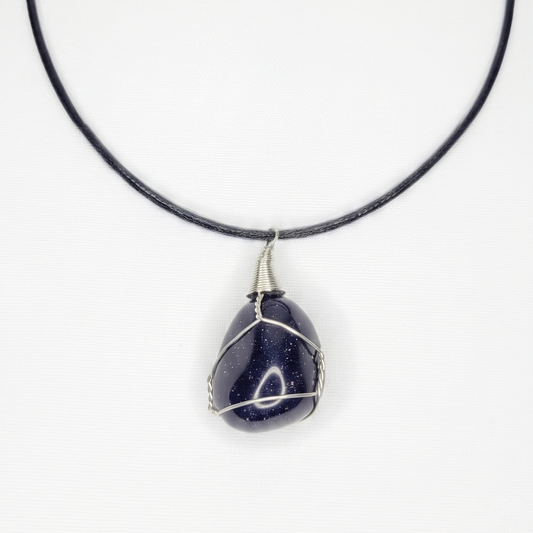 Collar Piedra Lluvia de Estrellas Azul