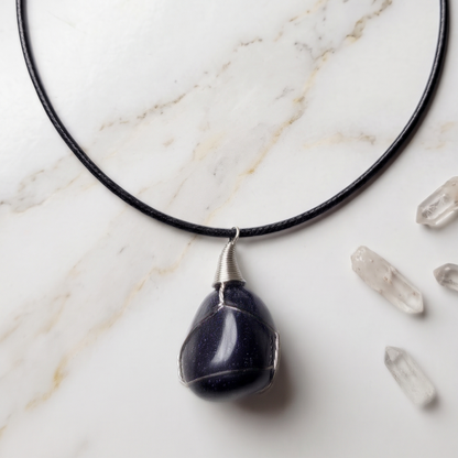 Collar Piedra Lluvia de Estrellas Azul
