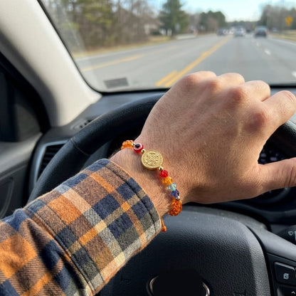Pulsera de Protección Siete Chakras, Ojo Turco y Medalla de San Benito